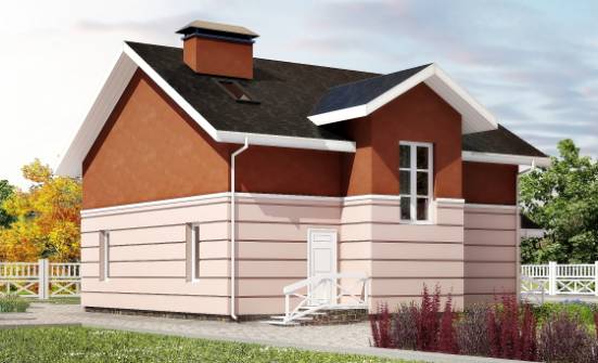 155-009-Л Проект двухэтажного дома с мансардой, доступный загородный дом из керамзитобетонных блоков Углич | Проекты домов от House Expert