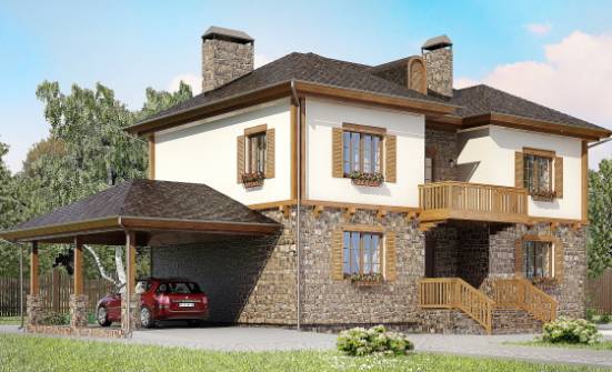 155-006-Л Проект двухэтажного дома, гараж, уютный загородный дом из газобетона Тутаев | Проекты домов от House Expert