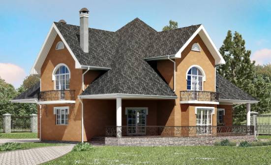 310-001-П Проект двухэтажного дома мансардный этаж, классический коттедж из газобетона Рыбинск | Проекты домов от House Expert