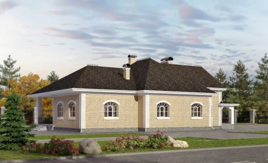 290-001-П Проект двухэтажного дома мансардой и гаражом, просторный коттедж из кирпича Рыбинск | Проекты домов от House Expert