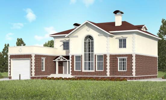 380-001-Л Проект двухэтажного дома и гаражом, большой дом из кирпича Углич | Проекты домов от House Expert