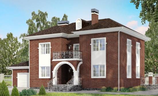 180-006-Л Проект двухэтажного дома, гараж, простой домик из кирпича Ростов | Проекты домов от House Expert
