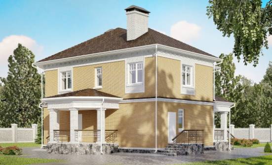160-001-Л Проект двухэтажного дома, классический загородный дом из газобетона Ростов | Проекты домов от House Expert