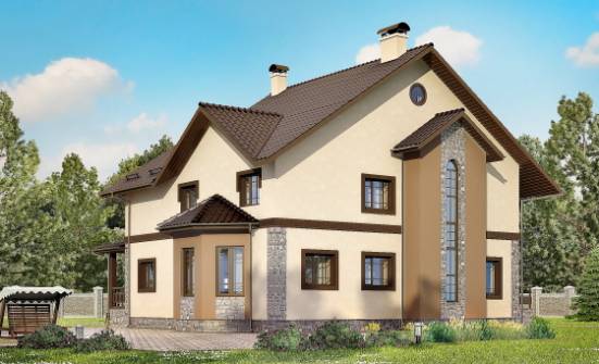 265-003-Л Проект двухэтажного дома, классический домик из теплоблока Переславль-Залесский | Проекты домов от House Expert