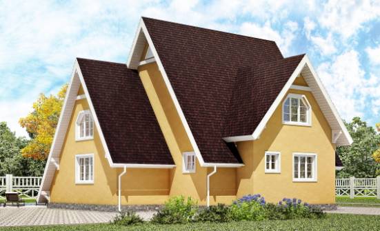 155-008-П Проект двухэтажного дома мансардный этаж, небольшой домик из дерева Тутаев | Проекты домов от House Expert