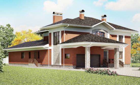 400-002-Л Проект двухэтажного дома, гараж, большой домик из кирпича Рыбинск | Проекты домов от House Expert