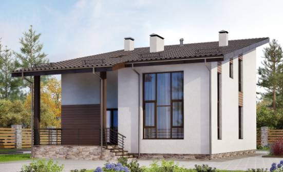 140-005-П Проект двухэтажного дома мансардой, бюджетный загородный дом из твинблока Тутаев | Проекты домов от House Expert