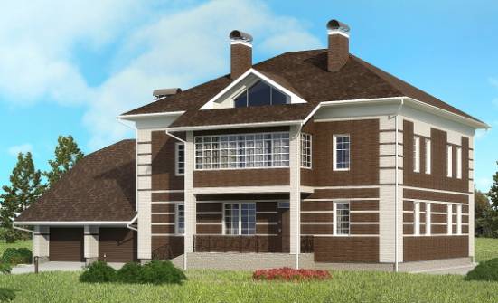 505-002-Л Проект трехэтажного дома, гараж, классический коттедж из кирпича Углич | Проекты домов от House Expert