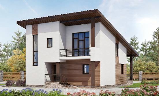 140-005-П Проект двухэтажного дома мансардой, бюджетный загородный дом из твинблока Тутаев | Проекты домов от House Expert