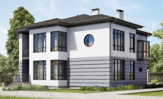300-006-Л Проект двухэтажного дома и гаражом, уютный коттедж из кирпича Рыбинск | Проекты домов от House Expert
