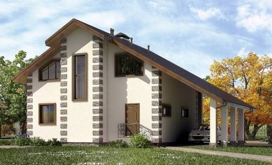 150-003-Л Проект двухэтажного дома мансардный этаж и гаражом, компактный дом из дерева Ярославль | Проекты домов от House Expert