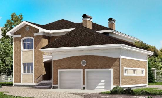 335-002-П Проект двухэтажного дома и гаражом, современный коттедж из кирпича Ростов | Проекты домов от House Expert