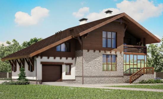 420-001-П Проект трехэтажного дома мансардой и гаражом, современный дом из кирпича Ростов | Проекты домов от House Expert