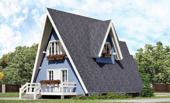 100-002-П Проект двухэтажного дома с мансардным этажом, недорогой коттедж из бревен Ярославль | Проекты домов от House Expert