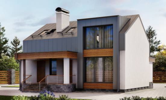120-004-П Проект двухэтажного дома мансардный этаж, компактный загородный дом из бризолита Рыбинск | Проекты домов от House Expert