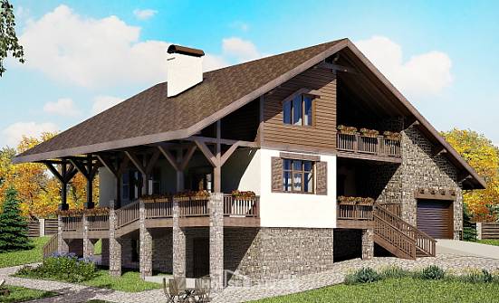 300-003-П Проект трехэтажного дома с мансардой и гаражом, просторный загородный дом из кирпича Рыбинск | Проекты домов от House Expert