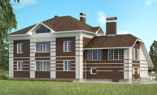 505-002-Л Проект трехэтажного дома, гараж, классический коттедж из кирпича Углич | Проекты домов от House Expert