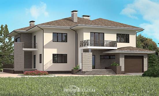 500-001-П Проект трехэтажного дома, гараж, огромный загородный дом из кирпича Ростов | Проекты домов от House Expert
