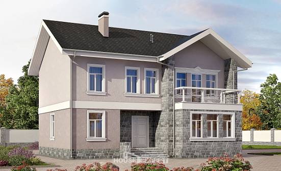 170-008-П Проект двухэтажного дома, компактный загородный дом из поризованных блоков Ярославль | Проекты домов от House Expert