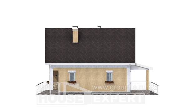 130-004-П Проект двухэтажного дома мансардой, бюджетный загородный дом из твинблока Ярославль, House Expert