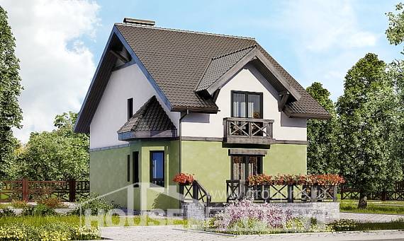 120-003-П Проект двухэтажного дома мансардой, скромный загородный дом из керамзитобетонных блоков Рыбинск, House Expert