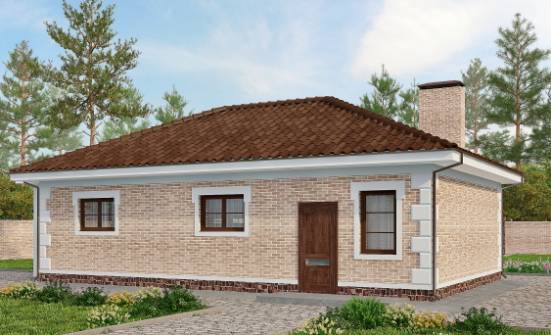 070-005-П Проект гаража из кирпича Переславль-Залесский | Проекты одноэтажных домов от House Expert