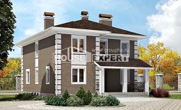 185-002-П Проект двухэтажного дома, компактный домик из газосиликатных блоков Тутаев, House Expert