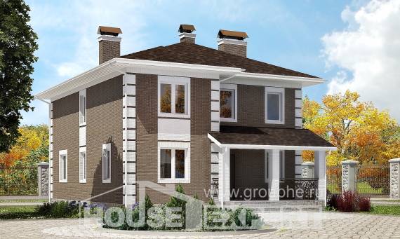 185-002-П Проект двухэтажного дома, компактный домик из газосиликатных блоков Тутаев, House Expert