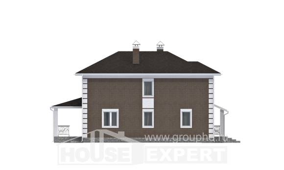 185-002-П Проект двухэтажного дома, экономичный загородный дом из газосиликатных блоков Ростов, House Expert
