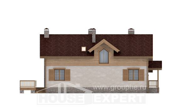 165-002-П Проект двухэтажного дома мансардный этаж и гаражом, классический дом из поризованных блоков Ростов, House Expert