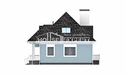 110-001-Л Проект двухэтажного дома мансардный этаж, недорогой домик из пеноблока Ростов, House Expert