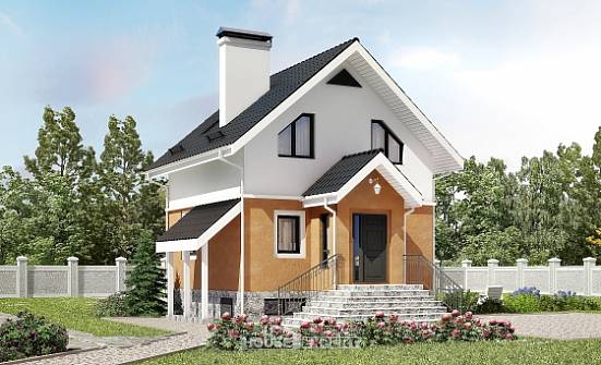 100-005-Л Проект двухэтажного дома с мансардой, классический домик из пеноблока, Тутаев