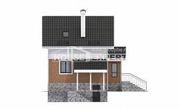 100-005-Л Проект двухэтажного дома мансардный этаж, скромный дом из теплоблока, Переславль-Залесский