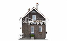 045-001-Л Проект двухэтажного дома мансардный этаж, компактный домик из блока Тутаев, House Expert