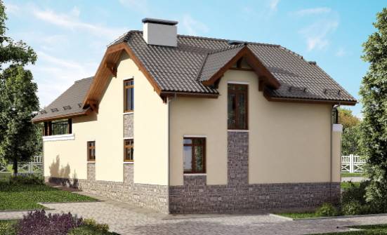 255-003-П Проект трехэтажного дома с мансардой, гараж, простой домик из пеноблока, Ростов