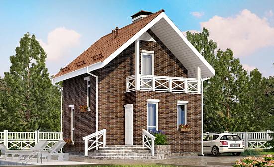 045-001-Л Проект двухэтажного дома мансардный этаж, доступный загородный дом из твинблока, Переславль-Залесский