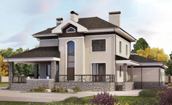 365-001-Л Проект трехэтажного дома и гаражом, красивый домик из кирпича Ростов | Проекты домов от House Expert