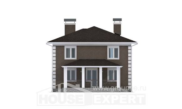 185-002-П Проект двухэтажного дома, красивый домик из твинблока Ярославль, House Expert