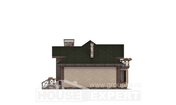 180-010-П Проект двухэтажного дома с мансардным этажом и гаражом, средний домик из пеноблока, Углич