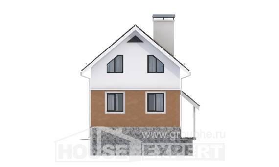 100-005-Л Проект трехэтажного дома с мансардой, бюджетный коттедж из блока, Рыбинск