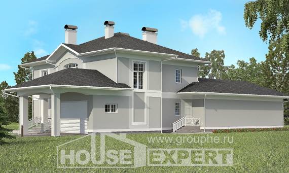 360-001-П Проект двухэтажного дома, гараж, классический домик из кирпича, Ростов
