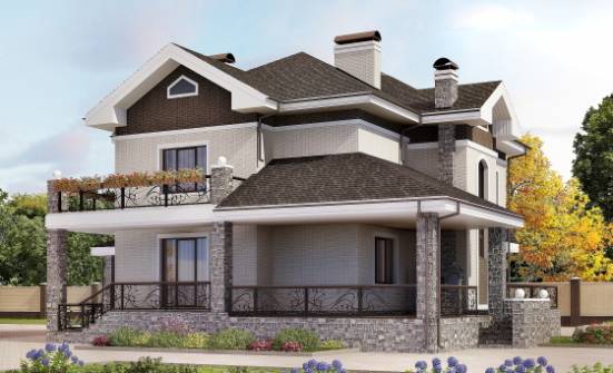 365-001-Л Проект трехэтажного дома и гаражом, красивый домик из кирпича Ростов | Проекты домов от House Expert
