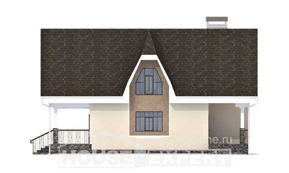 125-001-Л Проект двухэтажного дома мансардный этаж, простой дом из бризолита Углич, House Expert