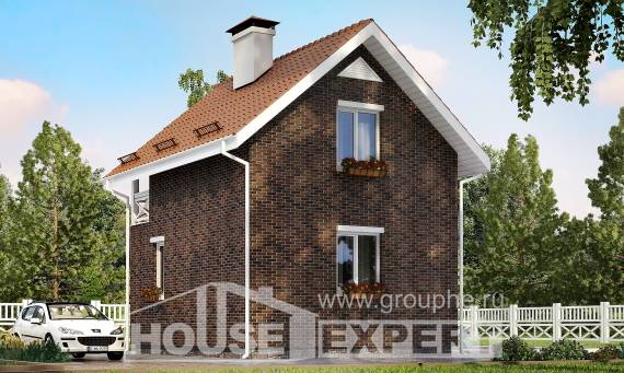 045-001-Л Проект двухэтажного дома мансардный этаж, доступный домик из арболита Углич, House Expert
