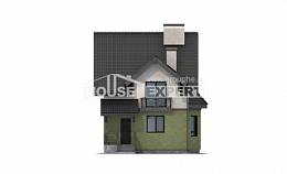 120-003-П Проект двухэтажного дома с мансардным этажом, простой домик из газобетона Переславль-Залесский, House Expert