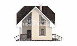 125-001-Л Проект двухэтажного дома мансардный этаж, скромный загородный дом из газобетона Ростов, House Expert