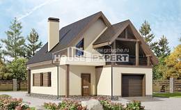 120-005-Л Проект двухэтажного дома с мансардой и гаражом, доступный загородный дом из пеноблока, Рыбинск