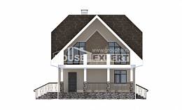 125-001-Л Проект двухэтажного дома мансардой, бюджетный домик из твинблока Ярославль, House Expert