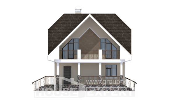 125-001-Л Проект двухэтажного дома мансардой, бюджетный домик из твинблока Ярославль, House Expert