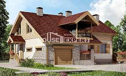 165-002-П Проект двухэтажного дома с мансардой, гараж, красивый коттедж из теплоблока Ярославль, House Expert